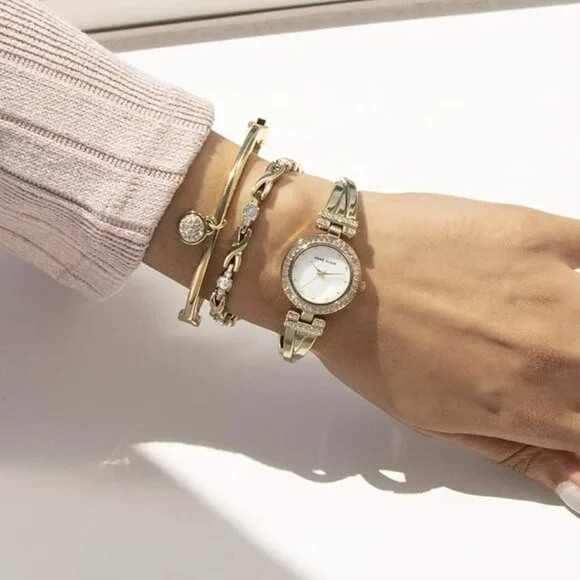 Anne Klein Bangle Watch and Bracelet Set